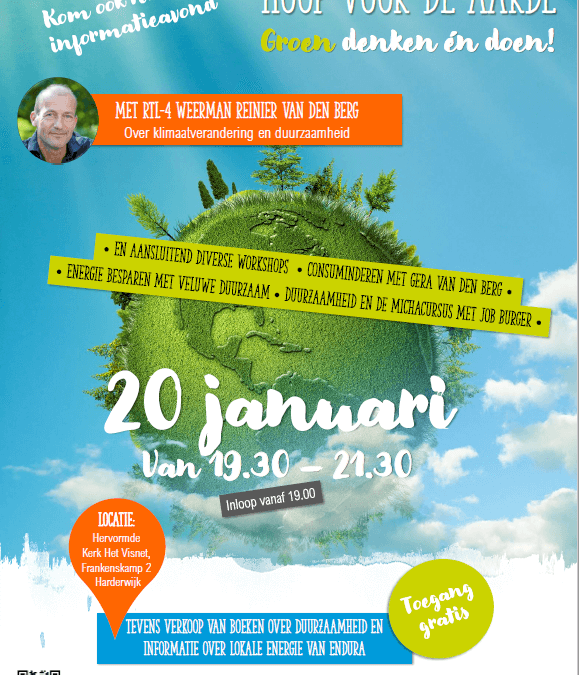 Een interessante informatieavond op 20 janauri in het VISNET in Harderwijk, met Reinier van den Berg.Endura is daar ook vertegenwoordigd ! Aanvang 19.30 u.